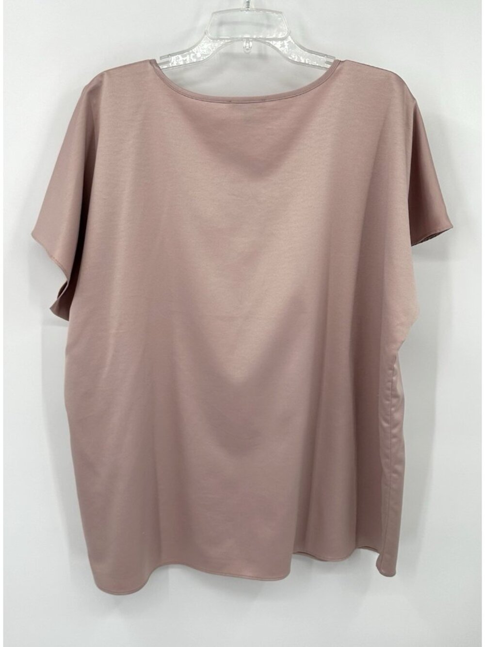 EILEEN FISHER t shirt tee short sleeve satin pink XL lightweight casual summer - Picture 7 of 10